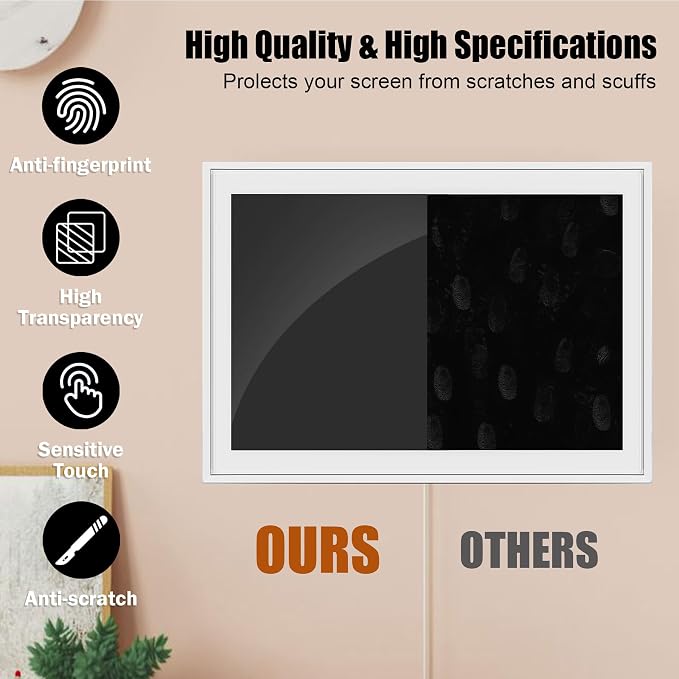 2 Pack Screen Protector and 3 in 1 Stylus Pen for 15 Inch Digital Calendar | Anti glare finish reduces reflections while dual tips offer smooth control and the magnetic case keeps it easy to store.
