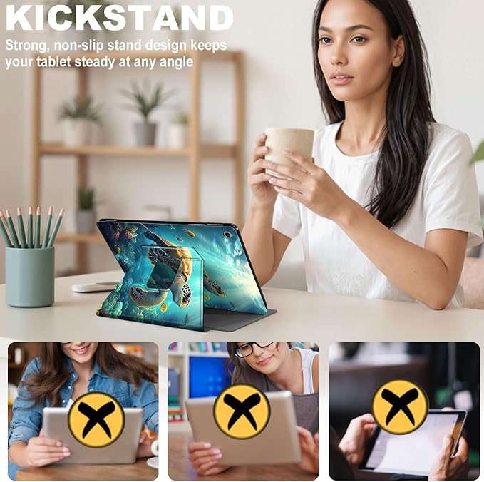 for iPad 11th Generation (A16 2025) 11 / iPad 10th Gen 10.9 2022 Case 360° Rotating PU Leather Stand Cover with Auto Sleep/Wake Shockproof TPU Backl Raccoon Perched
