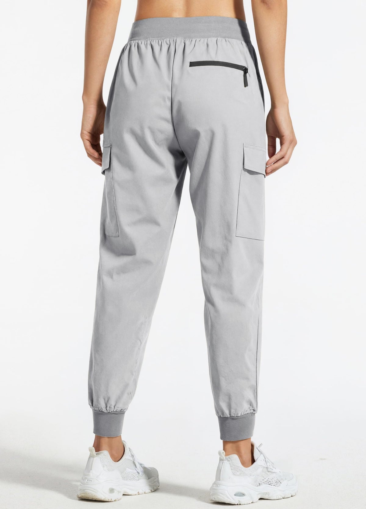 Libin Women's Cargo Joggers Lightweight Quick Dry Hiking Pants Athletic Lounge Casual Travel, Light Gray XXXL
