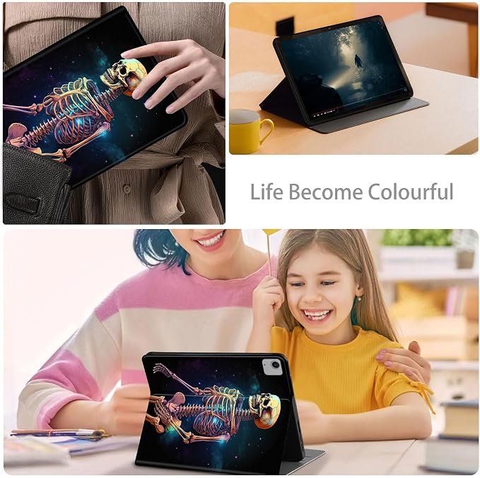 Case for iPad Air 11-inch (M4 2026 / M3 2025 / M2 2024) iPad Air 5th/4th Gen (2022/2020) 10.9 Slim PU Leather Folio Stand &amp Auto Sleep/Wake Protective Smart Cover Tree Fluorescent