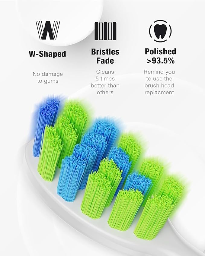 7AM2M Ultrasonic Electric Toothbrush with 6 Brush Heads for Adults&Kids, One Charge for 120 Days, USB-C Charge, 5 Modes, 40000VPM Powered Toothbrush, 2 Minutes Built in Smart Timer (Pink)