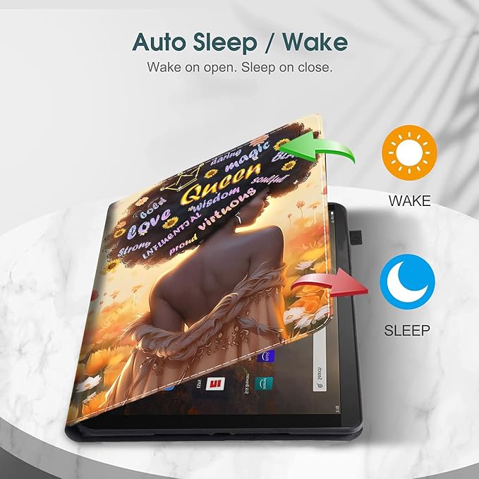 Case for Amazon Fire Max 11 Tablet (13th Generation 2023 Release) Multi-Angle Smart Stand Cover Auto Sleep/Wake for Fire 11 Max Tablet，African American Women Inspirational Quotes