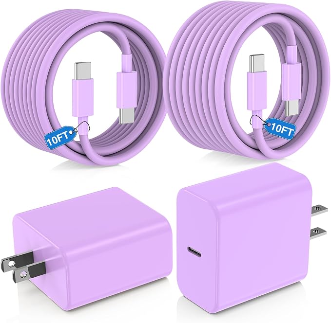 2Pack 65W USB C Charger Block Super Fast Charging Type C Wall Adapter with 3 Port 100W PD Quick Charging for Samsung Galaxy S26/S25 Ultra iPhone 17/16/15 Pro Max iPad Pro/Air &amp MacBook Pro/Air