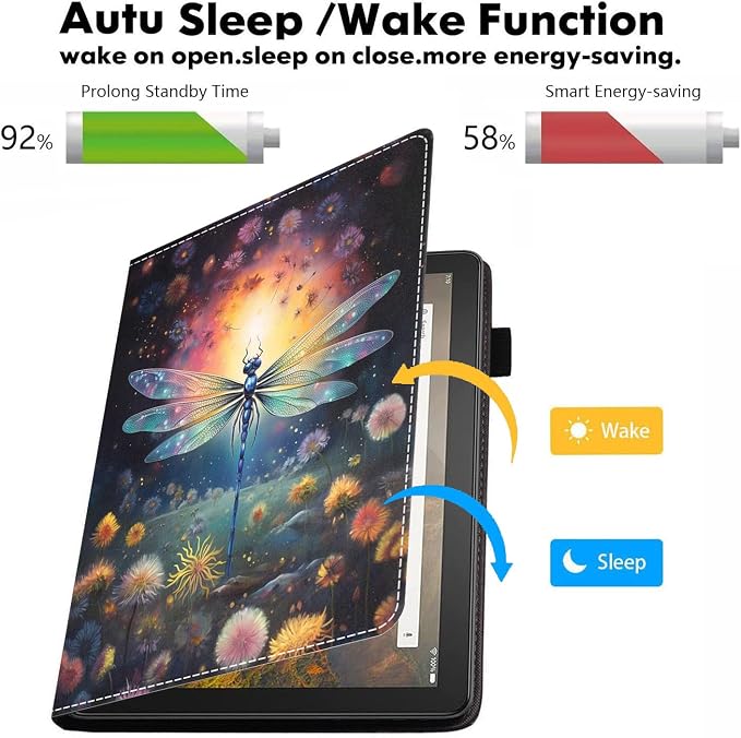 Case for Amazon Kindle Fire HD 8/Fire HD 8 Plus Tablet (12th/10th Generation 2024/2022/2020 Release) - PU Leather Folio Cover with Smart Auto Wake/Sleep Bald Eagle