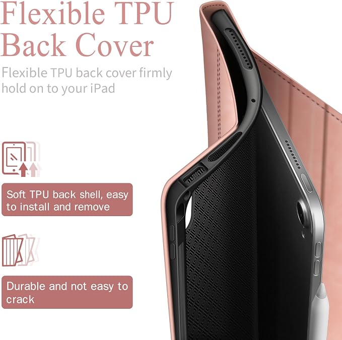 Antbox Case for iPad Air 11-inch M4/M3/M2 (2026/2025/2024) iPad Air 5th/4th Generation 10.9'' Vegan Leather with Pencil Holder Typing Angle Auto Sleep/Wake Muti-Stand