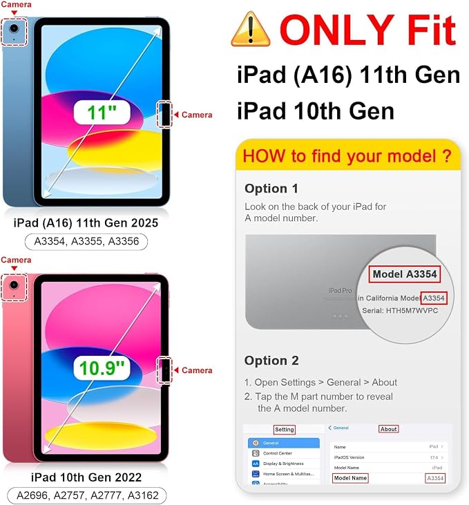 Case for iPad (A16) 11th Generation 11 Inch (2025) iPad 10th Generation 10.9 Inch (2022)，Slim Fit Foldable Standing Cover Case with Auto Sleep/Wake ，Red Moon Japanese Landscape