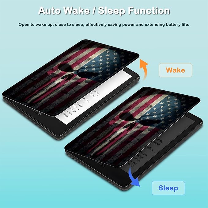 for 6 Kindle 2024 and 2022 (11th Generation) Case Slim Lightweight Smart Cover Case with Auto-Wake/Sleep for Kindle 2024Beach Starfish