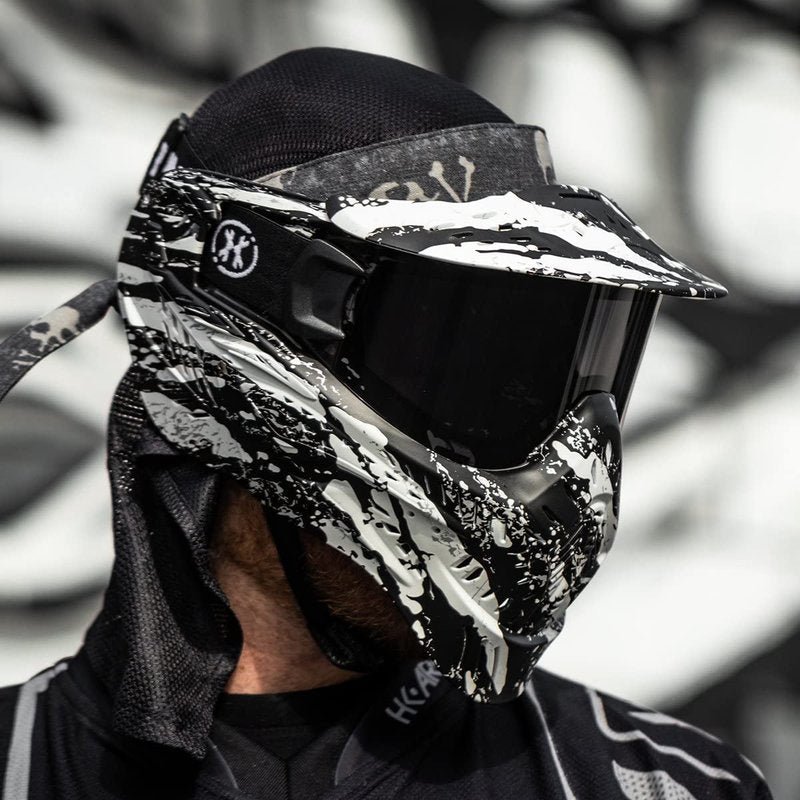HK Army HSTL Goggle Paintball Airsoft Mask with Anti Fog Thermal Lens (Fracture Black/White/Smoke Lens)