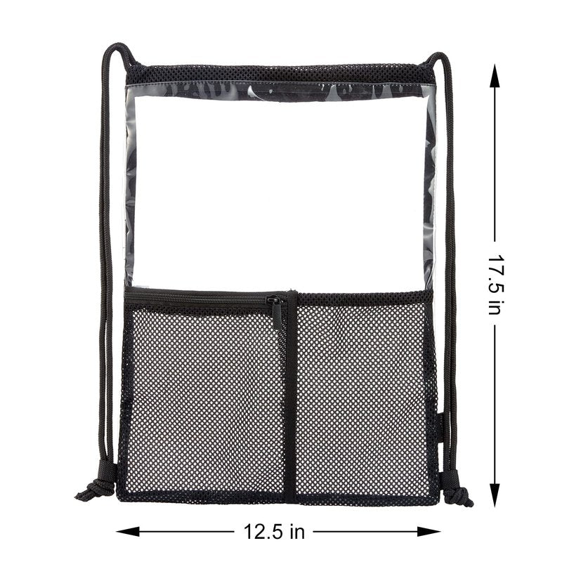 BORMELUN Clear Drawstring Backpack - Stadium Approved String Cinch Bag for Gym, Concerts, Clear Bag with Adjustable Straps Transparent