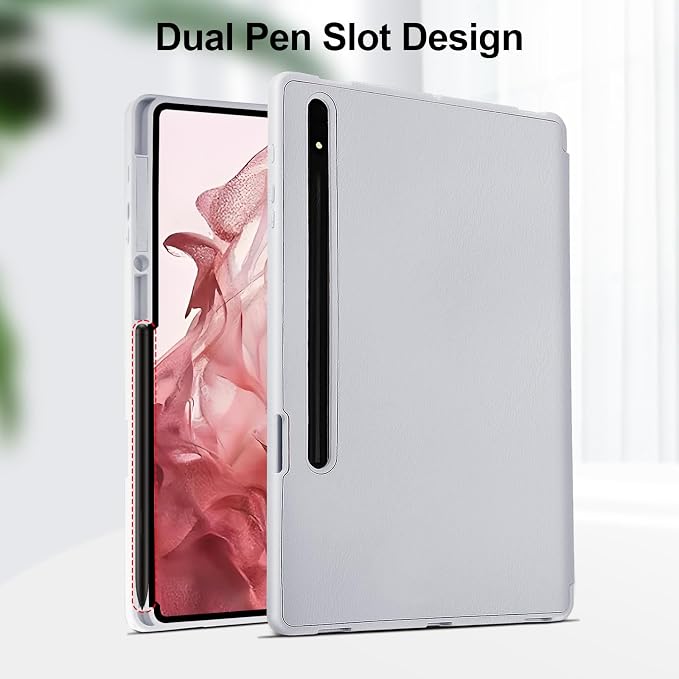 Case for Samsung Galaxy Tab S8 Plus 2022 / S7 FE 2021 / S7 Plus 2020 12.4 Case with S Pen Holder Dual Slim Folio Stand Protective Tablet Cover Multi-Angle Viewing Auto Wake/Sleep(Black)