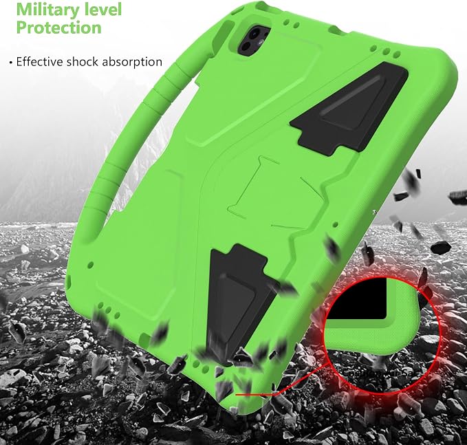 Kids Case for iPad Air 13 (2026/2025/2024) M4/M3/M2 &amp iPad Pro 13 2024 &amp iPad Pro 12.9 Cover 6th/5th/4th/3rd Gen (2022/2021/2020/2018) DIY Figures EVA Rubber Handle Stand Shockproof Bumper