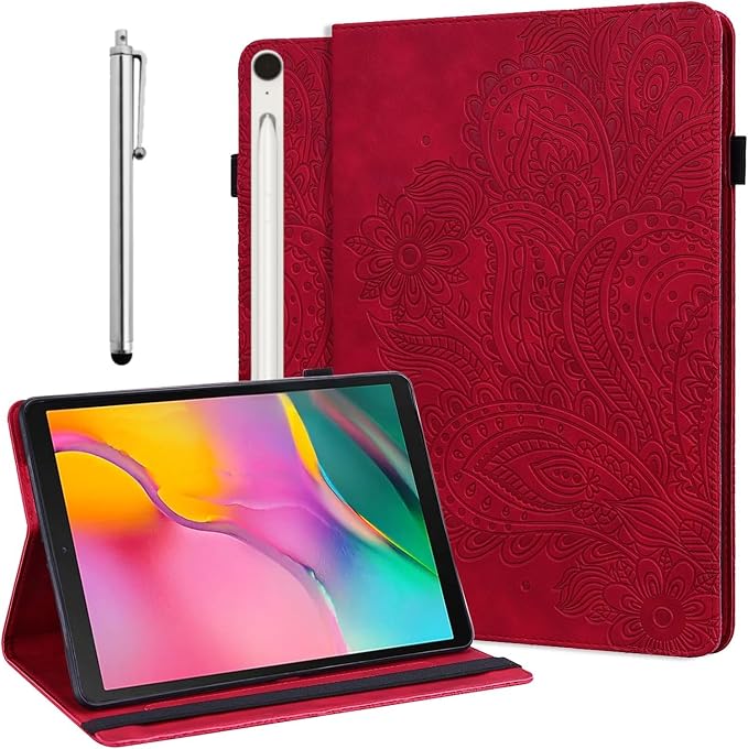 ALILANG Case for Samsung Galaxy Tab S10 Lite/ S10 FE/ S9 FE 10.9 Inch/Tab S9 11 Inch with Stylus Multiple Viewing Angles PU Leather Stand Flip Cover for Galaxy Tab S10 FE 5G Tablet Case -Brown