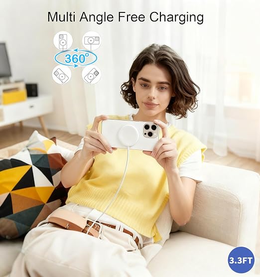 Magnetic Wireless Charger for iPhone 17 16 15 10FT Fast Phone Charging Pad | with USB C Wall Charger Fast Block For iPhone 17 Pro Max/17/iPhone 16 Pro Max/15/Plus/Pro/14/13/12 SeriesAirPods 4/3/2/Pr