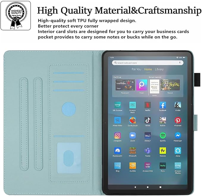 Case for Amazon Fire Max 11 Tablet (13th Generation 2023 Release) Auto Wake/Sleep Premium PU Leather Folding Stand Cover with Pen Holder &amp Multiple Viewing Angles - Beach