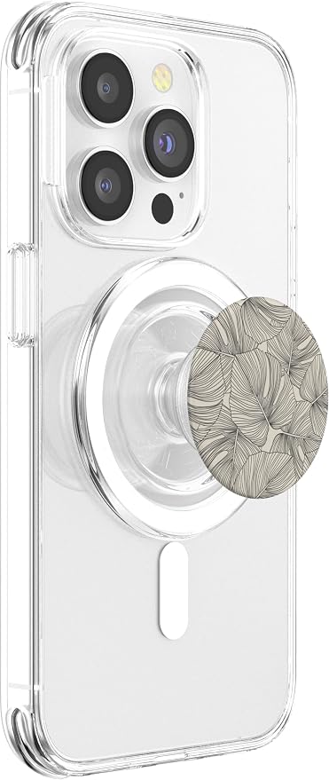 Modern Minimalist Neutral Tropical Monstera Leaf Design PopSockets Adhesive PopGrip