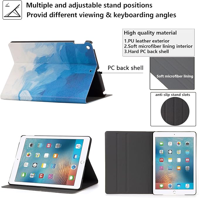 for iPad Air 3 10.5 inch Case 2019 (3rd Generation) &amp iPad Pro 10.5 2017 Cover with Stand/Pencil Holder/Pockets [Auto Sleep/Wake] Magnetic Smart PU Leather Cover Pink Mermaid Tail Scale