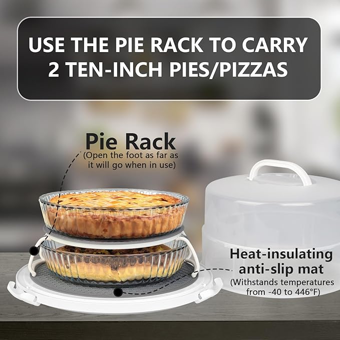 12 Inch Cake carrier Container with Lid and Handles Includes Insulated Bag for Safe Transportation of Buttercream Doesn't Melt Easy for Cakes, Pies and Cupcakes (Grey)