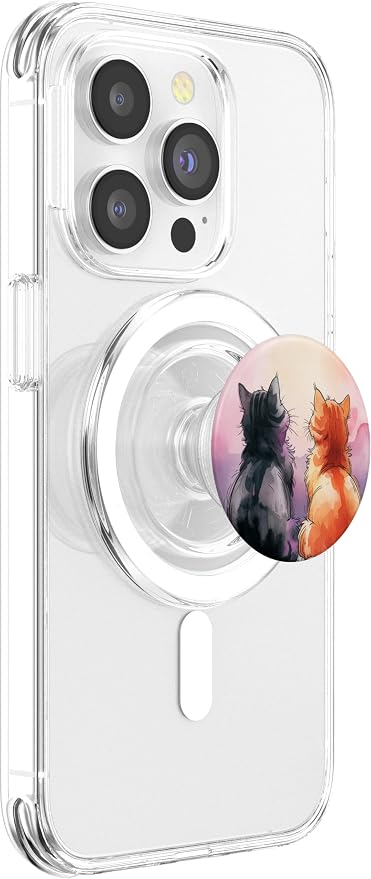 Orange and Black Cat PopSockets PopGrip for MagSafe