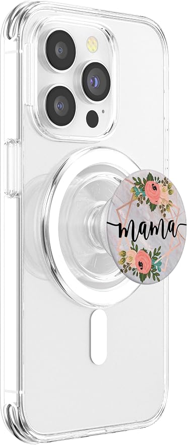 Mama in Rose Pink &amp Flowers PACM024e PopSockets Adhesive PopGrip