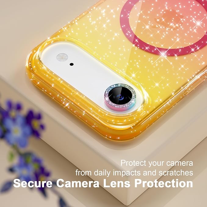 Choiche for iPhone 15 Pro Max Case Compatible with MagSafe Glitter Black | Women Girly Cute Glitter Sparkly Magnetic Phone Case with Diamond Camera Lens Protectors Military-Grade Drop Protection 6.7