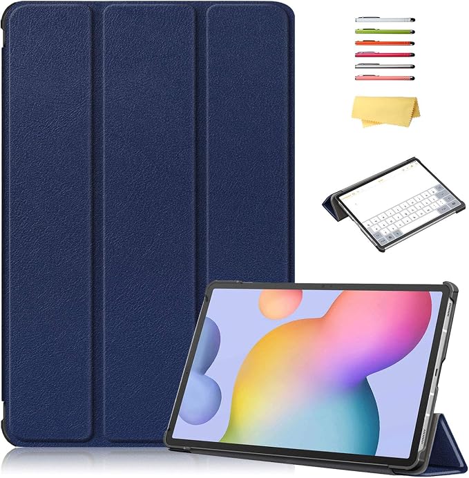 Case for Samsung Galaxy Tab S8 Plus 12.4 2022/S7 FE 2021/S7 Plus 2020 (SM-X800/X806/T730/T733/T736/T738/T970/T975/T976) Lightweight Tri-Fold Stand Thin Cover Auto Wake/Sleep Almond Blossom