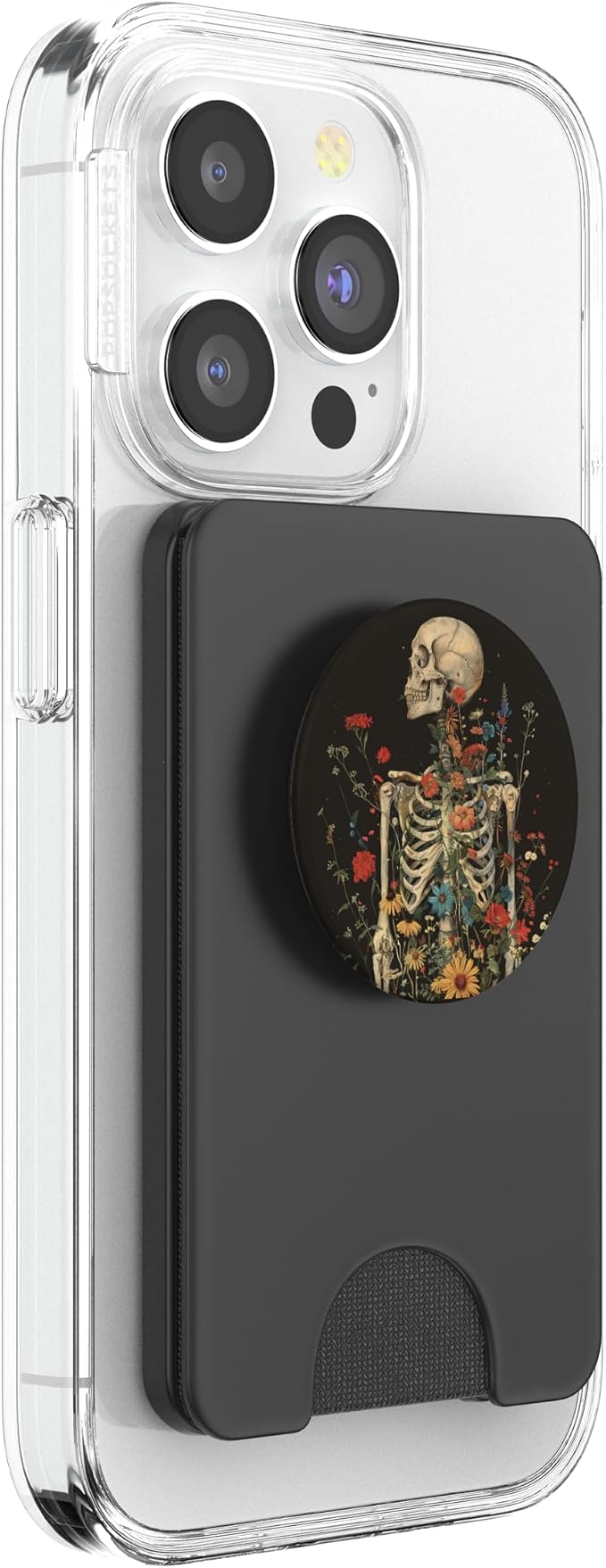 Skeleton Skull Dark Nu Goth Pastel Goth Aesthetic Flower PopSockets Adhesive PopGrip