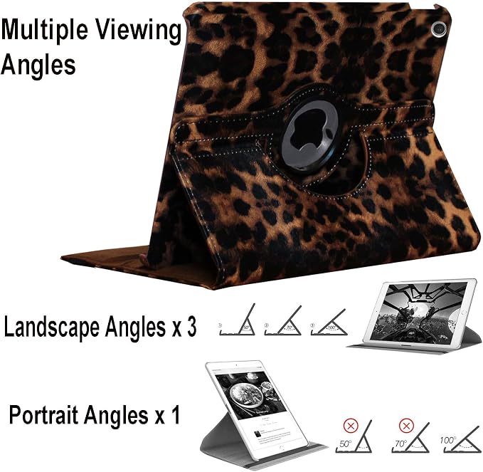 Case for iPad 10.2 inch for iPad 9th 8th 7th Generation Rotating Stand Smart Magnetic Auto Wake Up/Sleep Cover for A2602 A2603 A2604 A2605 MK2L3LL/A MK2P3LL/A MK673LL/A (Black)