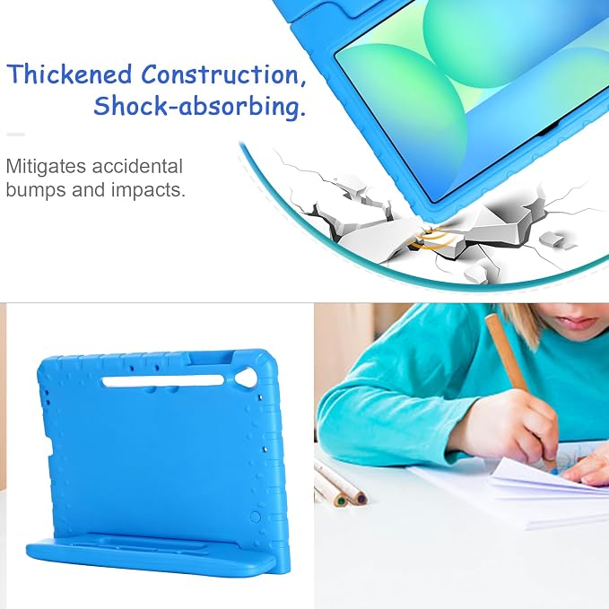 Kids Case for Samsung Galaxy Tab S10 FE Plus 13.1 (2025) Techcircle Handle Stand Light EVA Foam Bumper Protective Rugged Drop Protection Child Proof Cover Black