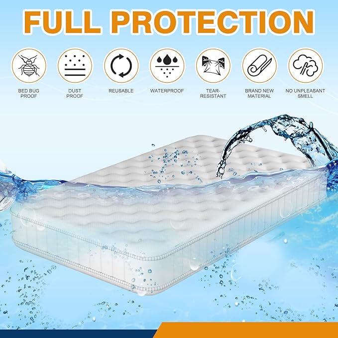 2 PK 4Mil Heavy Duty Full/Twin XL/Twin Mattress Bags for Moving,Clear Plastic Mattress Bags for Storage, Full/Twin Mattress Cover for Moving