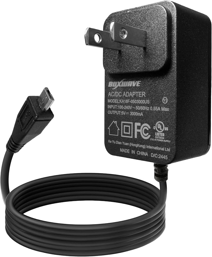 BoxWave Charger Compatible with TinyCircuits Tiny Arcade - Wall Charger Direct (15W) Rapid Charge Your Device with Built-in 3ft Cable