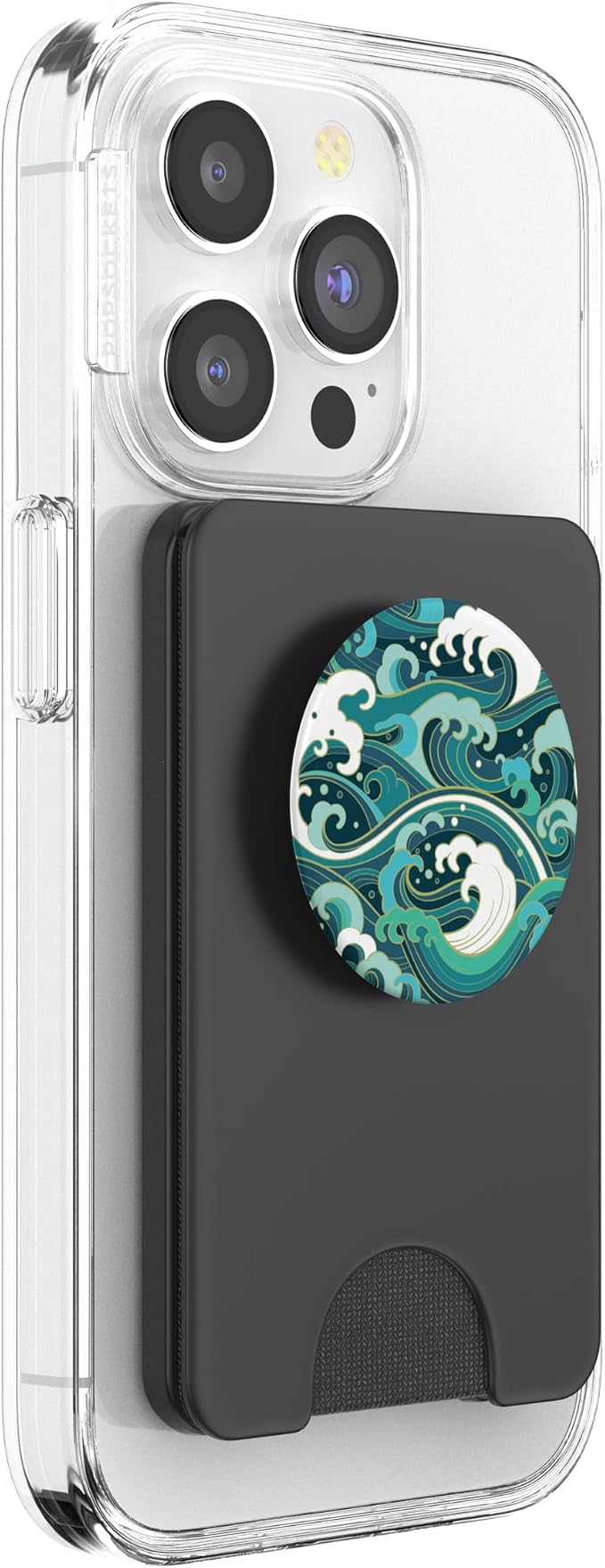 Ocean Wave Surf Beach Tropical Blue Teal Green Japanese Art PopSockets Adhesive PopGrip