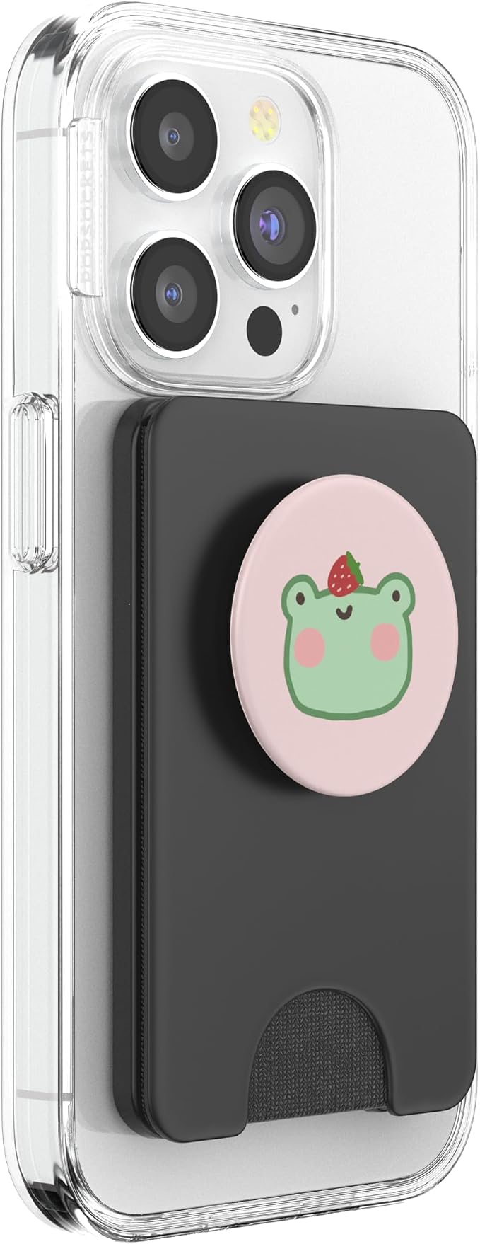 Cute Frog with Strawberry Kawaii Aesthetic PopSockets PopGrip: Swappable Grip for Phones &amp Tablets