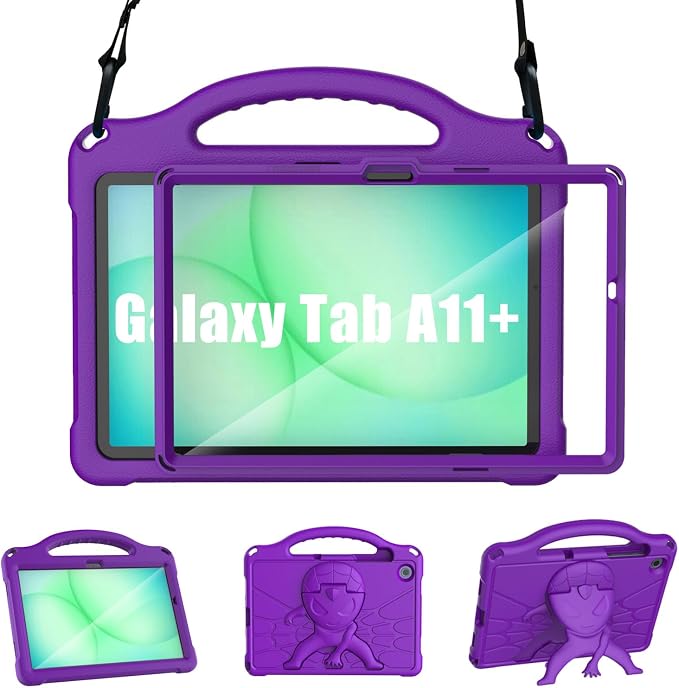 Kids Case for Samsung Galaxy Tab A11 Plus 2026 /A9 Plus 2023 11 inch Tablet | Sanyetral Galaxy Tab A11+/A9+ Case with Screen Protector Shockproof Handle Stand Protective Cover with Shoulder Strap -Bl