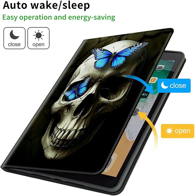 Case for Samsung Galaxy Tab A9 Plus 2023/A11 Plus 2025 11 inch Lightweight Protective PU Leather Smart Stand Cover with Auto Wake Sleep Tablet Case Cover - American Flag &amp Fish