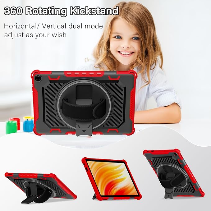 for Fire HD 10 &amp HD 10 Plus Tablet Case 13th Generation | with 360 Rotating Kickstand Hand Strap(No Screen Protector)