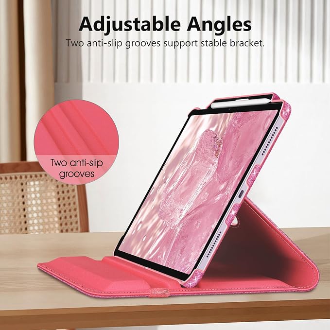 Fintie Rotating Case for iPad Air 13-inch M4/M3/M2 (2026/2025/2024) | 360° Swivel Stand Landscape &amp Portrait Viewing Shockproof Protective Cover Pencil Holder Auto Sleep/Wake Black