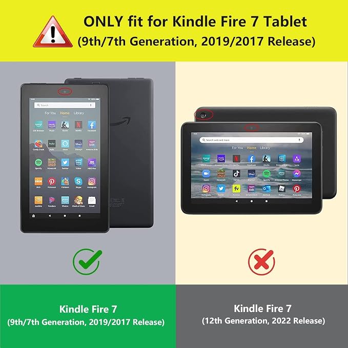 Case for Amazon Kindle Fire 7 Tablet (9th/7th Generation 2019/2017 Release 7 Display) with Card Slot &amp Auto Sleep/Wake - Slim Folding Stand Folio Cover - African Women