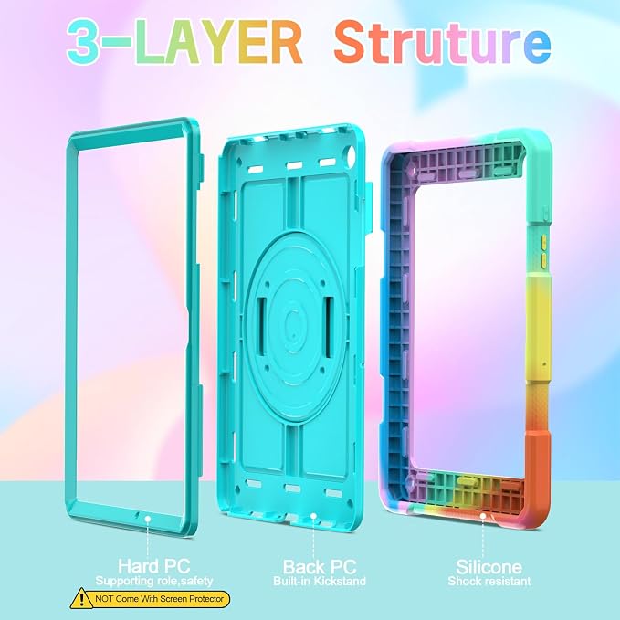 Case for Samsung Galaxy A11+ Plus/ A9 Plus 11 inch 2026/2023 with 360° Swivel Handle Strap Cover with Lanyard Black