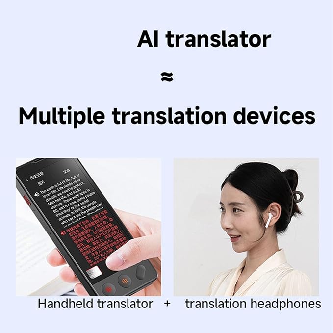 Wisoqu AI Language Translator Device, Real Time 140+ Languages Text Voice Photo Translation with Video Call Support, for Travel Business Communication