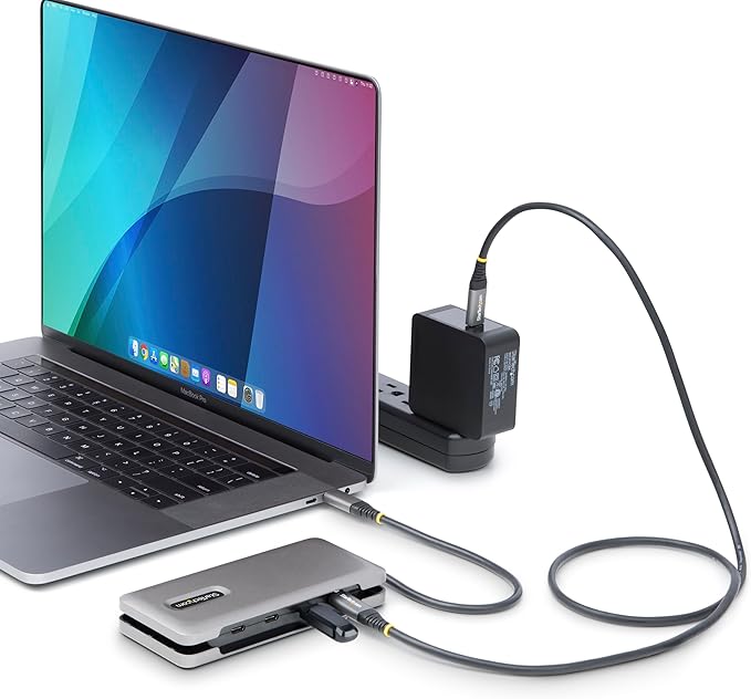 StarTech.com 4-Port USB-C Hub, 4X USB-C Ports, USB 3.1-10Gbps - Portable USB C Hub w/ 100W Power Delivery Pass-Through - USB Type C Hub w/ 12.6in/32cm Wrap-Around Cable - USBC Splitter (HB31CM4CPD3)