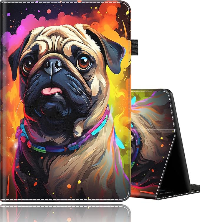 Case for All-New Amazon Kindle Fire HD 8 &amp 8 Plus Tablet (12th Generation/10th Generation 2022/2020 Release) 8 Durable Shockproof Protective Cover，Pug Weightlifting