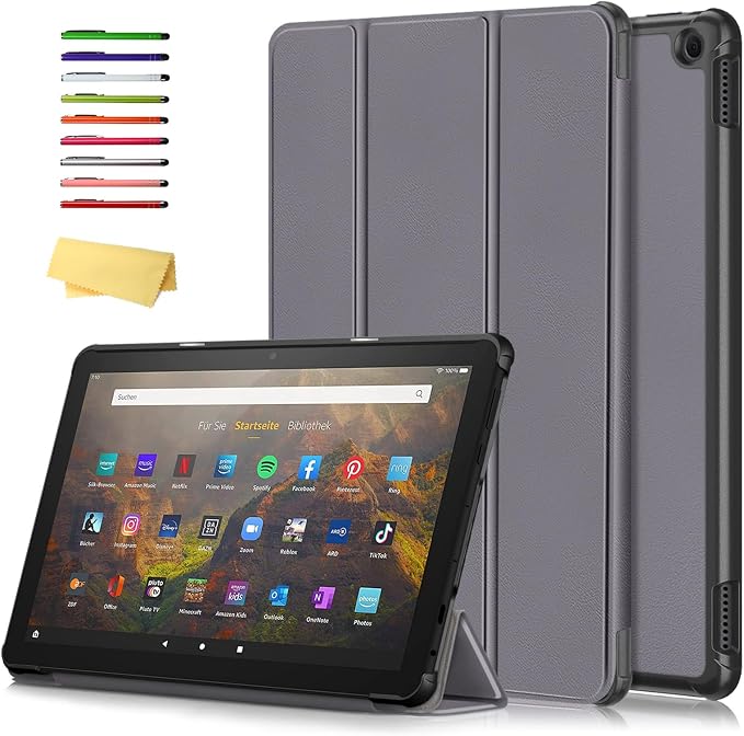Slim Case for Amazon Fire Max 11 Tablet (13th Generation 2023 Release) Trifold Lightweight Hard Shell PU Leather Stand Folio Protective Cover with Auto Wake/Sleep Colored Graffiti Doodle