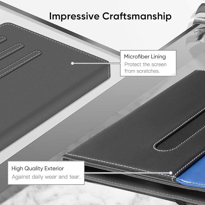 ZenRich Android Tablet Case for 10.1 inchUniversal Tablet Case Cover | Touchscreen Tablet 10-11 with Multiple Viewing Angles/Hand Strap/Pen Holder/Adjustable Fixing Silicon BandBlue