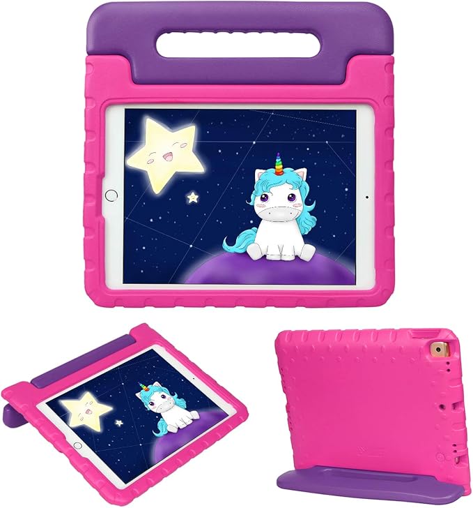 HDE Case for iPad 9th Generation Kids Shockproof Cover 10.2 inch with Handle Stand fits 2021 9th Gen 2020 8th 2019 7th Tablet - Black