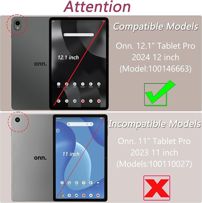 ATOOZ for Onn. 12.1 inch Tablet Pro Case 2024 (Model:100146663)Silicone Case for Onn 12.1 Tablet Pro with Stand (Black)