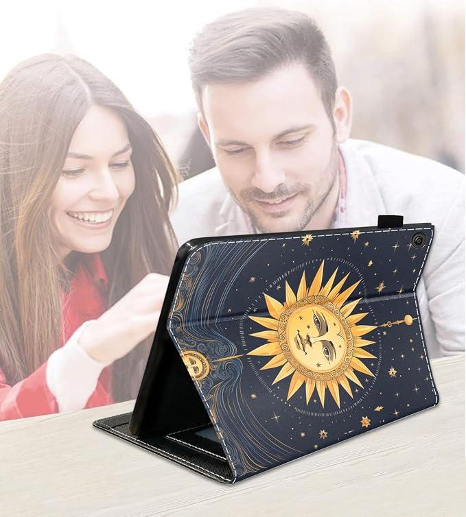 Case for Amazon Fire HD 10 Tablet (9th/7th Generation 2019/2017 Release) Slim PU Leather Cover with Card Slot &amp Auto Wake/Sleep for Fire 10.1 Tablet African American Girl
