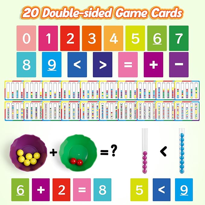 Aizweb Counting and Color Sorting Toys for Toddlers,Tweezer Tongs Color Sorting Kit,Montessori Preschool Kindergarten Learning Activities,STEM Math Manipulatives,Educational Fine Motor Skills