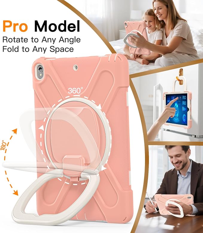 BATYUE Shockproof Case for iPad Air 3rd Gen 2019 &amp iPad Pro 10.5 2017 | with 360° Rotating Stand &amp Pencil Holder &amp Shoulder Strapfor Daily Use &amp Office/School/Outdoor - Navy Blue