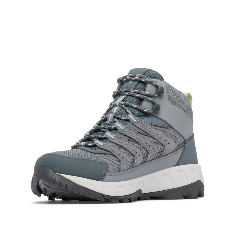Columbia Womens Strata Trail Mid Waterproof, Titanium Grey Steel/Sage Leaf, 8