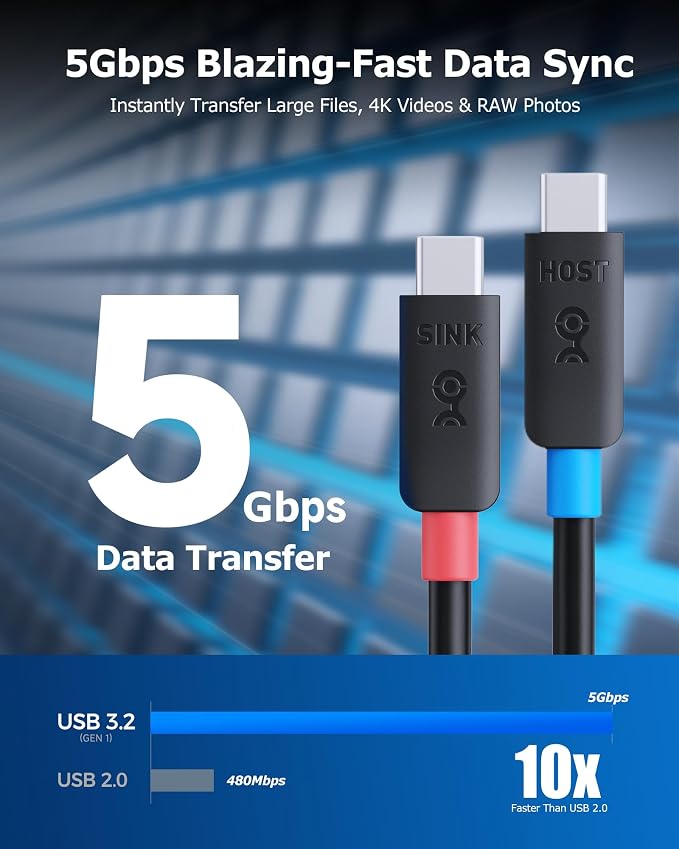 Cable Matters Unidirectional 10Gbps Active USB C Cable 10ft / 3m | [4K@60Hz Video 60W Charging 10Gbps Data Transfer] for Apple Vision Pro Meta Quest 3 VR Headsets Portable Monitors
